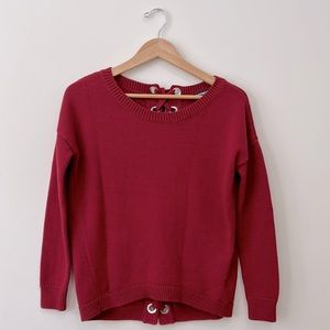 Express Women’s Long Sleeves Tops Crewneck Red Blouse sweater XS